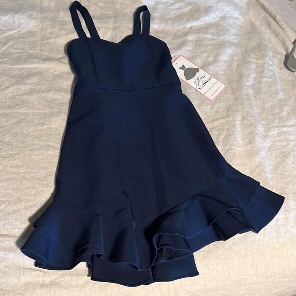 Rare Editions  Girls 7 navy dress